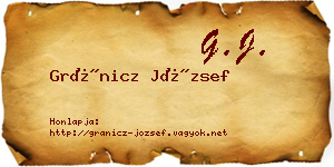 Gránicz József névjegykártya